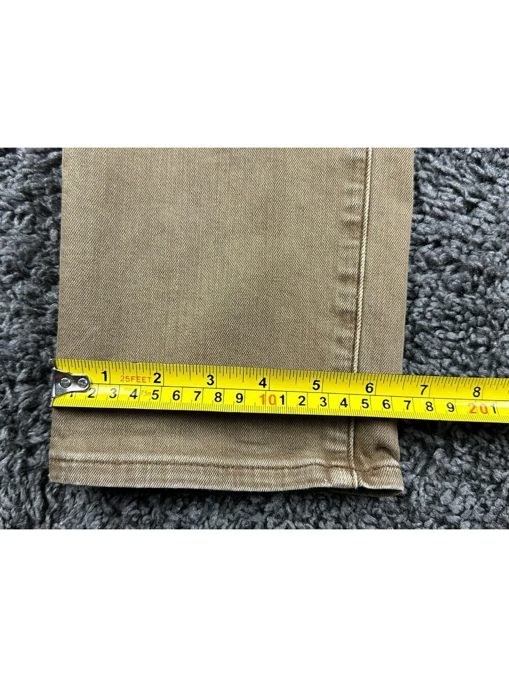 American Eagle Mens AirFlex+ Jeans Tan Brown Slim Straight Stretch Denim 32x32